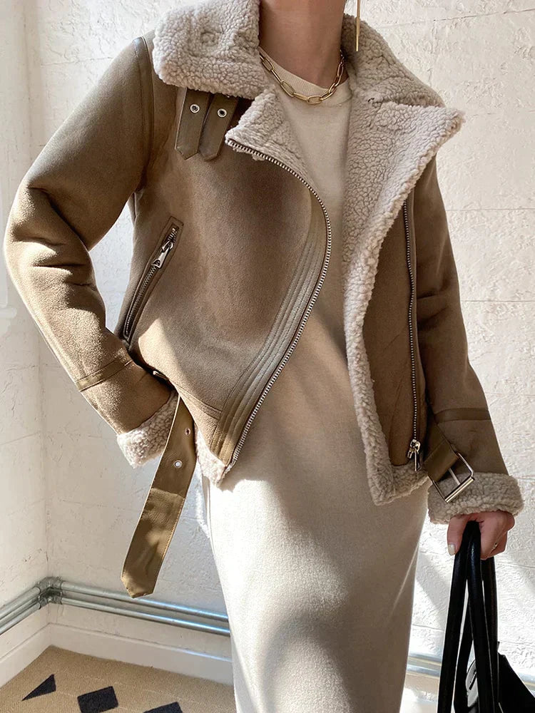 Damjacka Retro Stil Mjuk Högkvalitativt Material-3