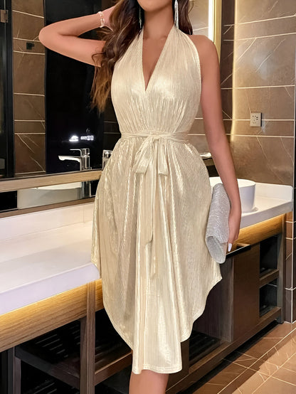 Kvinnors Klänning V-ringning Blousinspirerad Luftigt Polyester-5