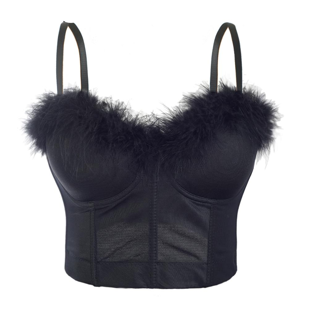 Variant image for Dam Bustier med Fjädrar i Bomullsblandning-1