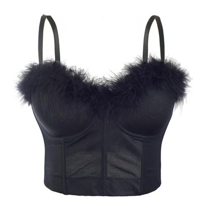 Variant image for Dam Bustier med Fjädrar i Bomullsblandning-1