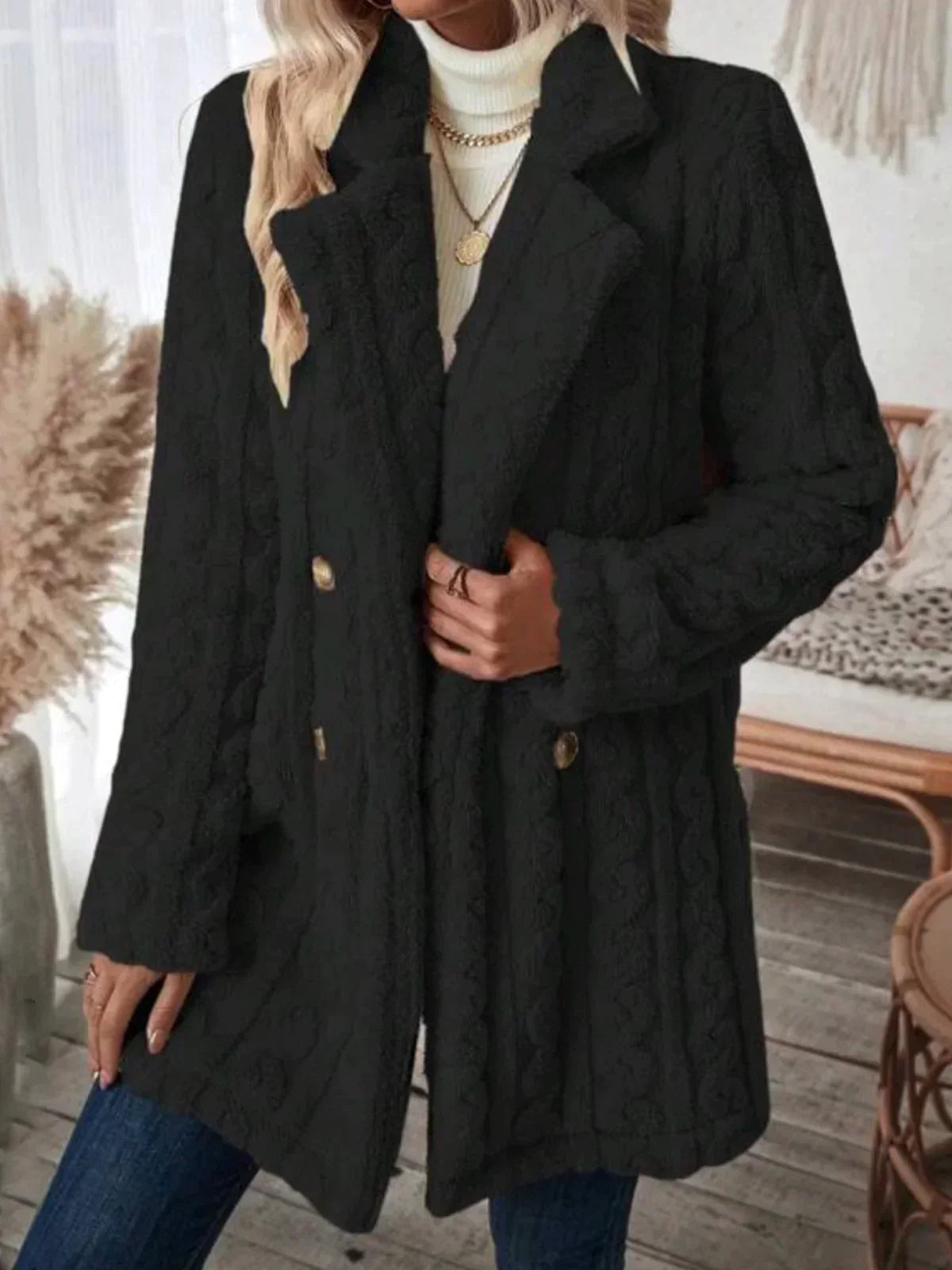 Damjacka Trendig Elegant Högkvalitativ Polyester Jacka för Dam-3