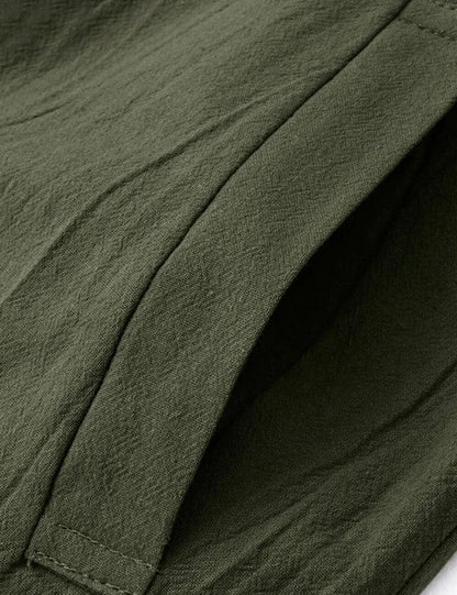 Dam Jumpsuit Avslappnad Bomull-Linne med Justerbar Spetsstängning – Fotledslång, Ermlösa Ben och Främre Fickor 3