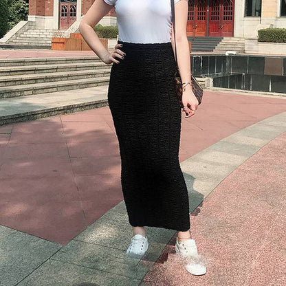 Variant image for Kvinnors Pennkjol i Bomull och Lanon, Svart, Fotledslängd, Empire Midja-1