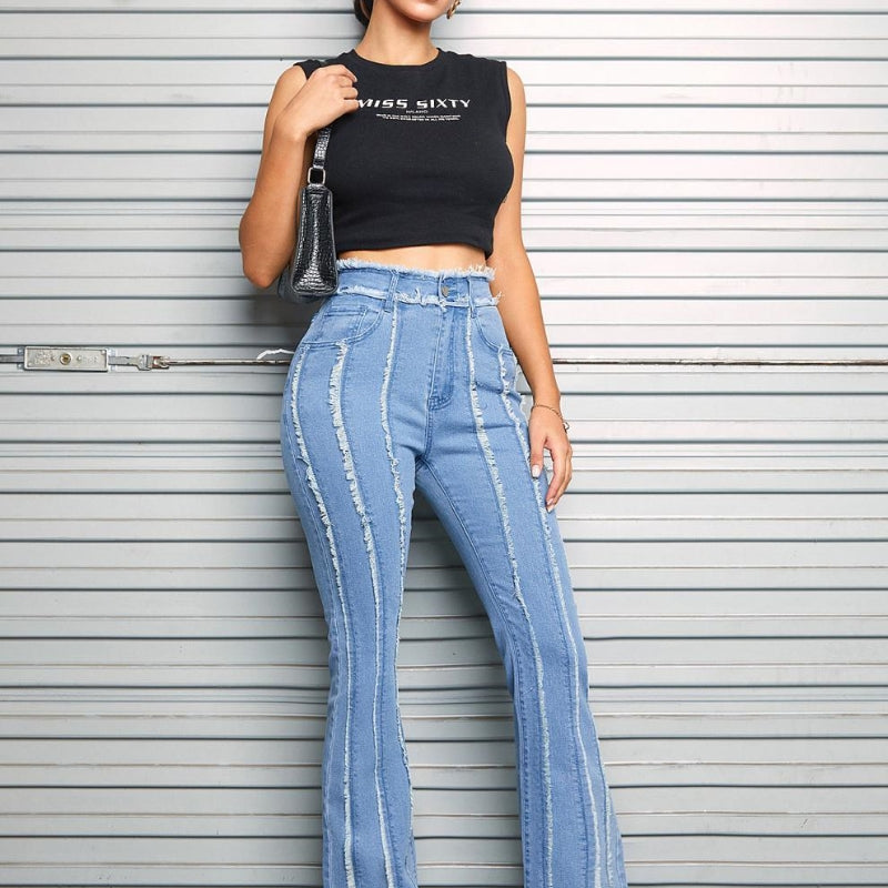 Kvinnors Jeans Street Style 100% Bomull-6