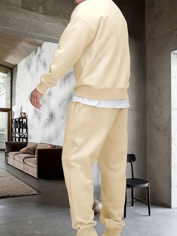 Herren Kläduppsättning Mjuk Tröja och Joggingbyxor 100% Bomull-3