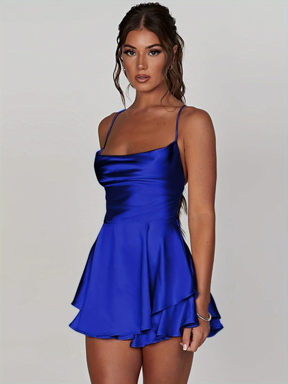 Dam Fritidsklänning Lätt Polyester Luftig Design-4