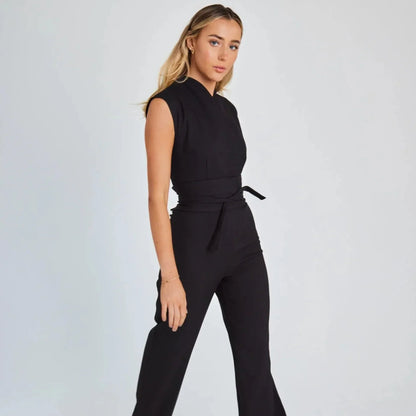 Dam Jumpsuit Justerbar Midja Bred Byxben Polyester-1