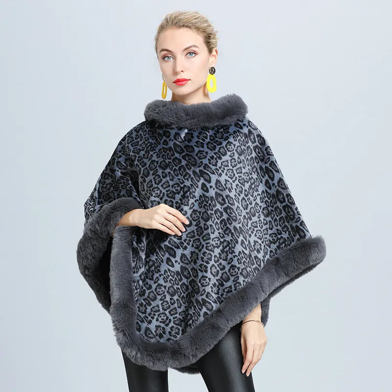 Variant image for Dam Poncho Topp Andningsbart Material Elegant Design-3
