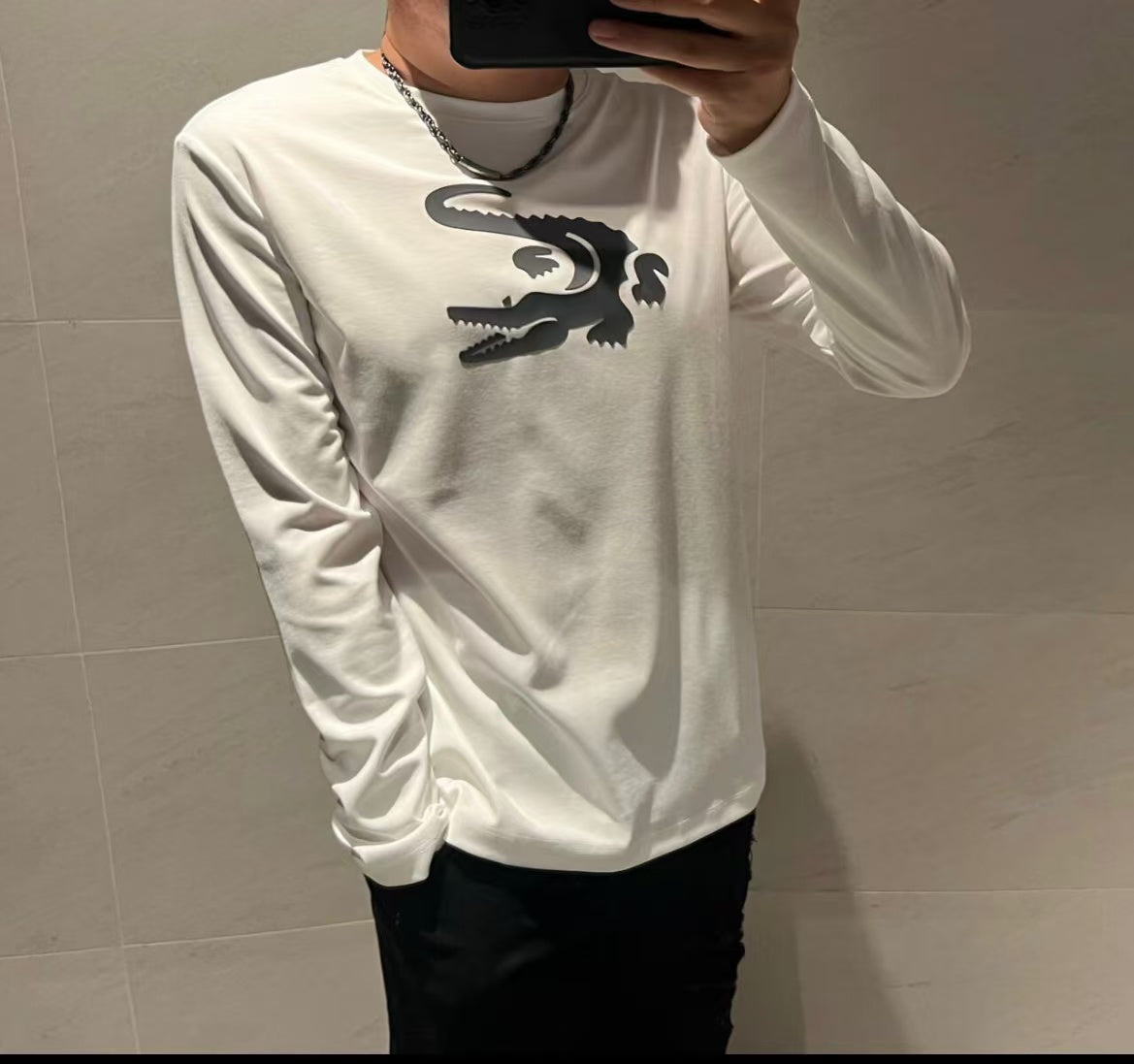 Variant image for Herrskjorta Långärmad Silke och Bomull Cirkulär Halsringning-7