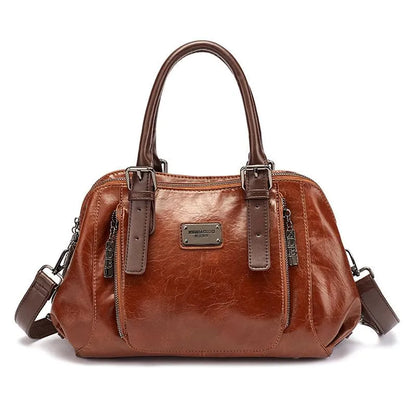 Dam Läderväska Vintage Elegant Design med Justerbara Bältesfästen och Praktiska Fickor 5