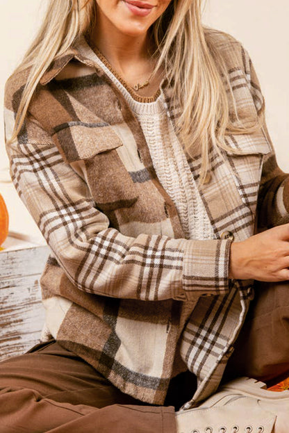 Kvinnors Flanellskjorta Klassisk Rut Design Mjuk Flanell-1