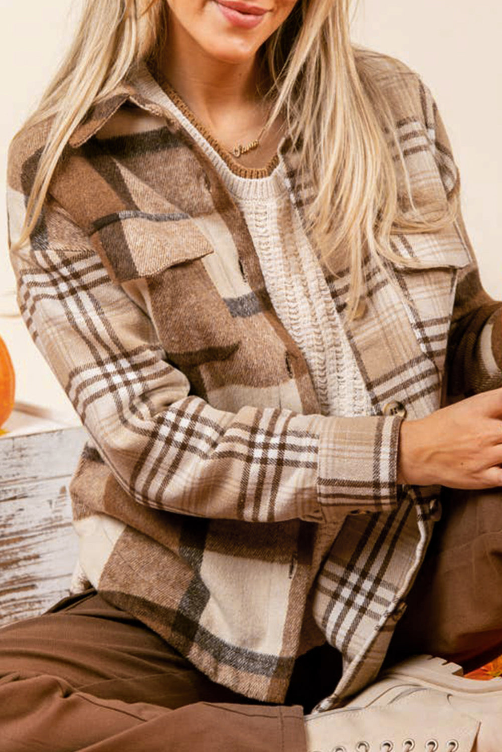 Kvinnors Flanellskjorta Klassisk Rut Design Mjuk Flanell-2