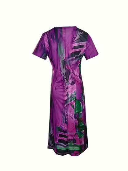 Kvinnors Midi Klänning V-hals Bohemisk Viskos 3