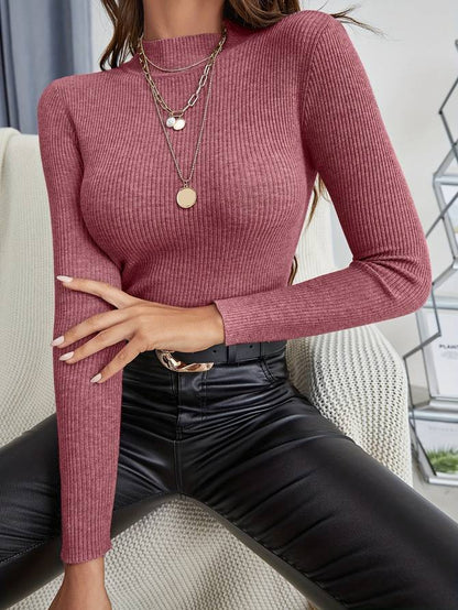 Dam Stickad Tröja Modern Stil Mjuk Material-4