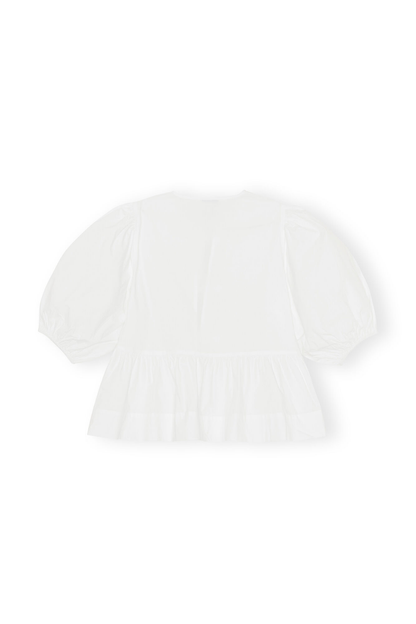 Dam Blus Puffärmar Lätt Material Smal Passform 5