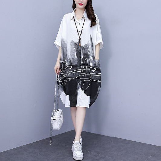 Dam Klänning Tunika Modern Design Polyester-1