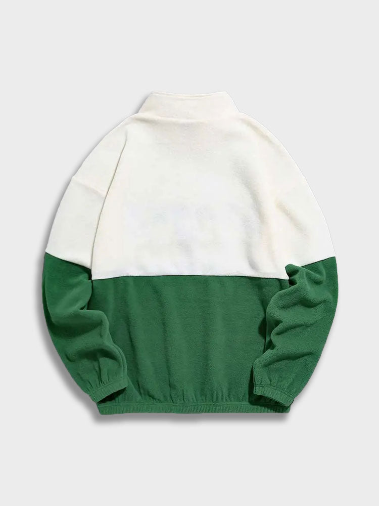 Herr Tröja Halv Zip Vinter Fleece Modern Passform-2