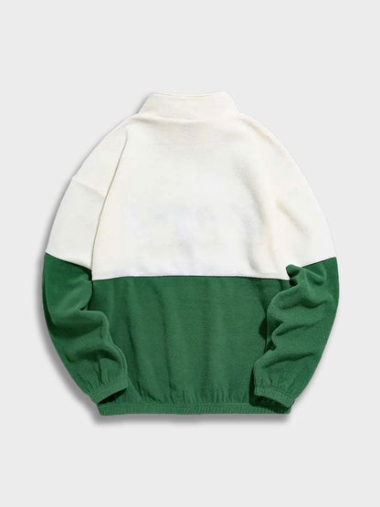 Herr Tröja Halv Zip Vinter Fleece Modern Passform-2
