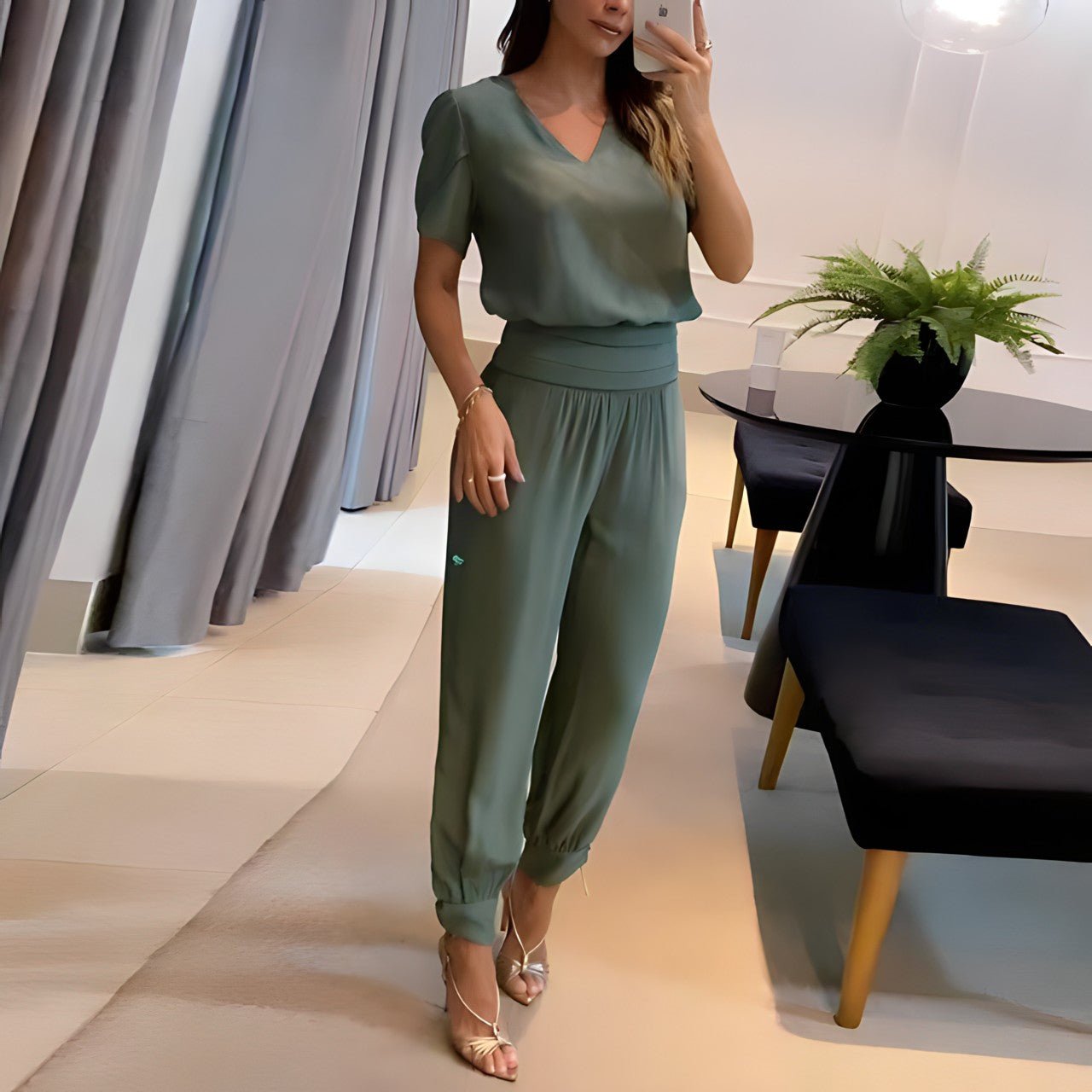 Damkläder Blus och Byxor Modern Design i Bomull och Elastan 5