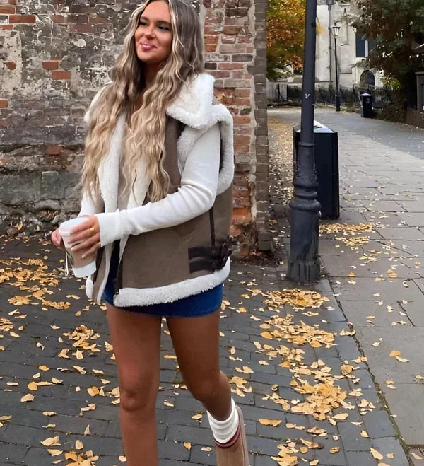 Dam Dunväst Vattentät Teddy Design Högkvalitativ-3