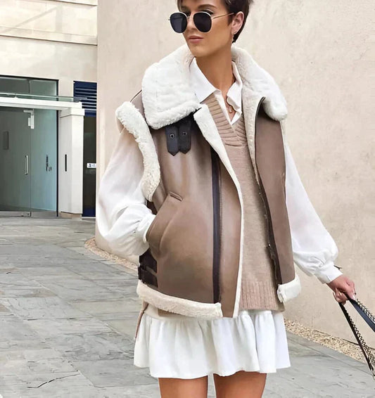 Dam Gilet Mjuk Konstpäls Elegant-1
