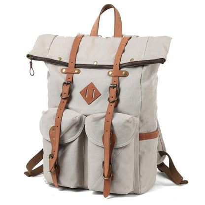 Unisex Ryggsäck Canvas Hållbar Praktisk för Laptop-4