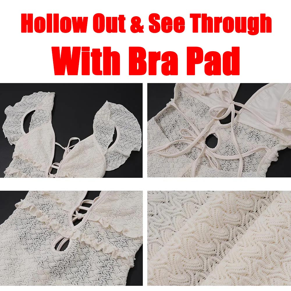 Maxiklänning Dam Utskärningar Polyester för Sommarens Evenemang-5