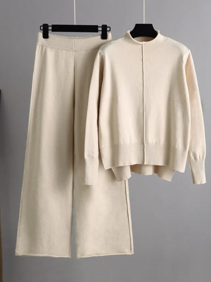 Variant image for Dam Set Tjock Stickad Tröja och Byxor Overdimensionerad Akrylblandning-2