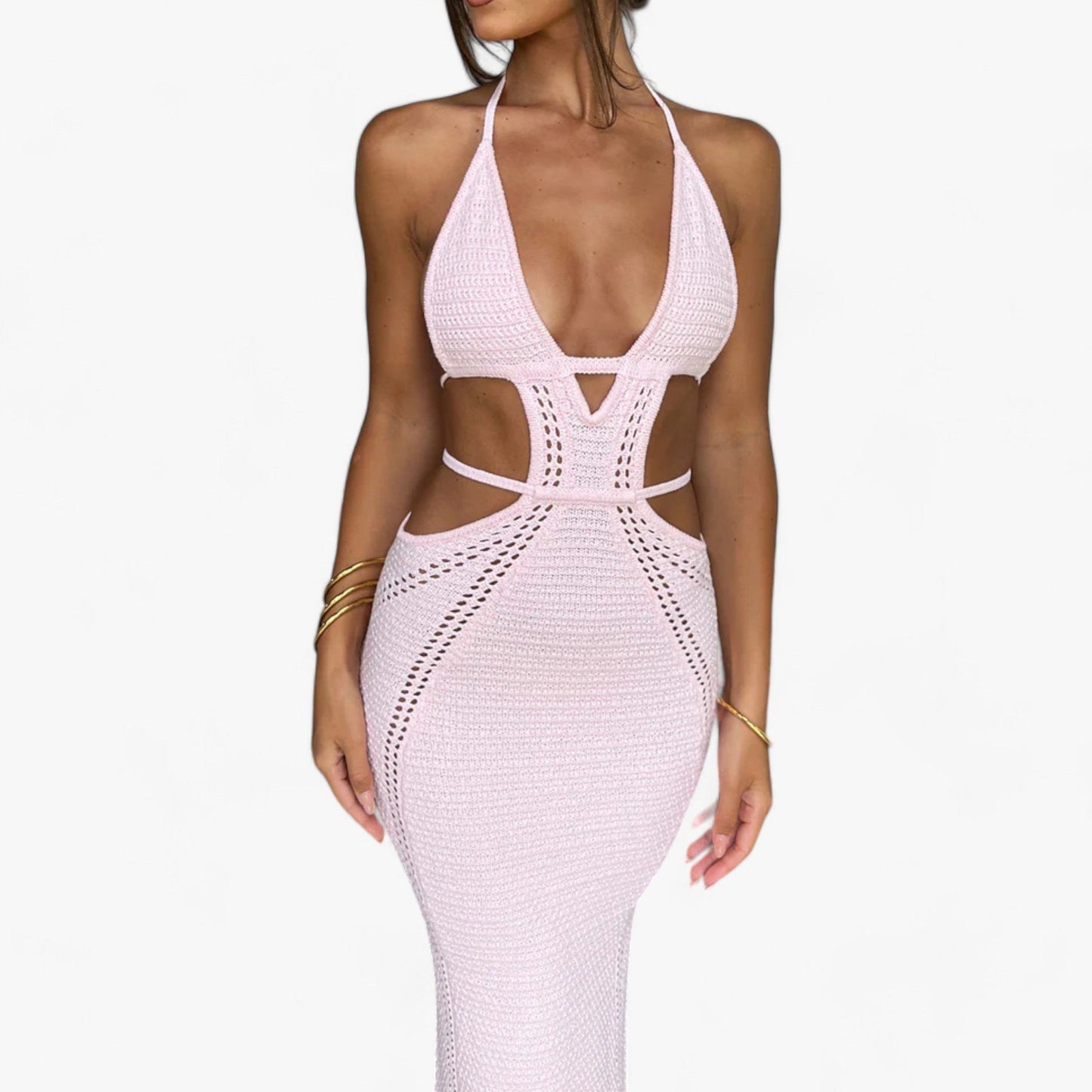 Variant image for Dam Långklänning Virkad Öppen Rygg 100% Bomull-16