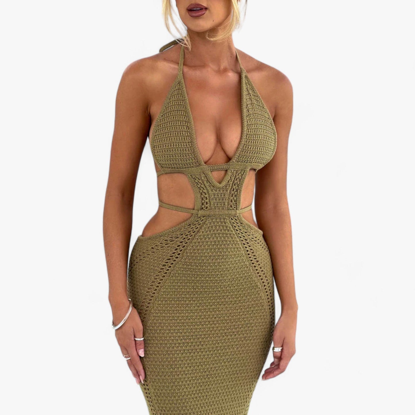 Variant image for Dam Långklänning Virkad Öppen Rygg 100% Bomull-19