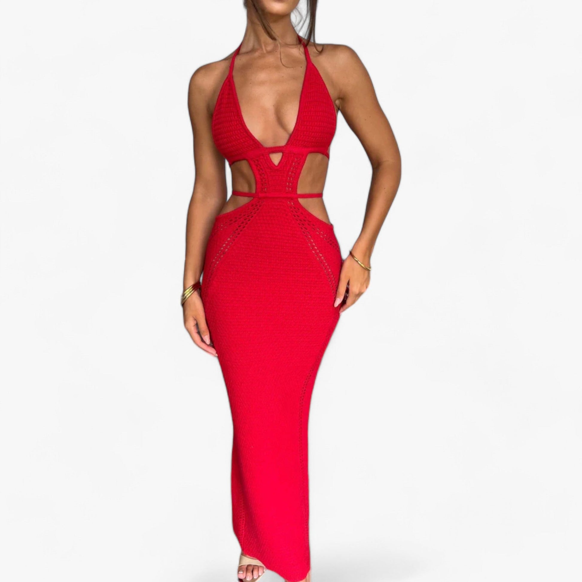 Variant image for Dam Långklänning Virkad Öppen Rygg 100% Bomull-7