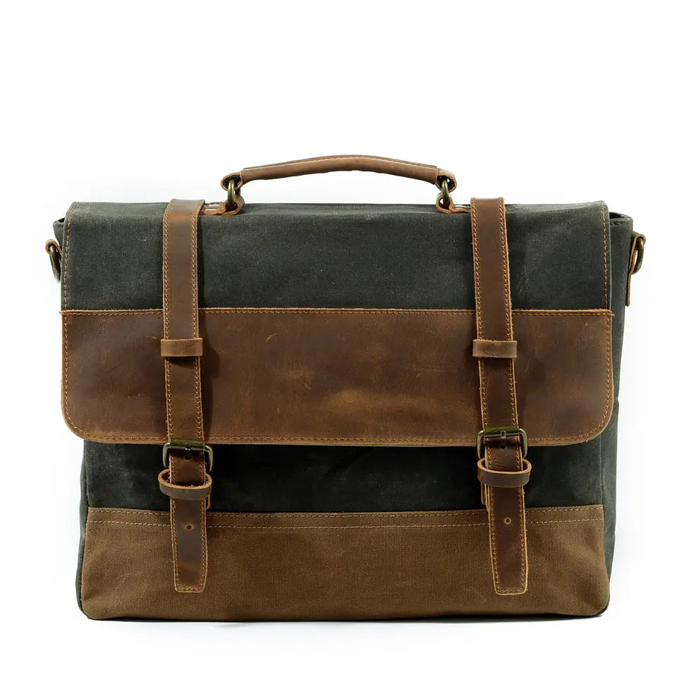 Dam Messenger Bag Vaxad Duk Hållbar Canvas 10