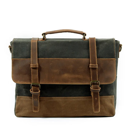 Dam Messenger Bag Vaxad Duk Hållbar Canvas 10