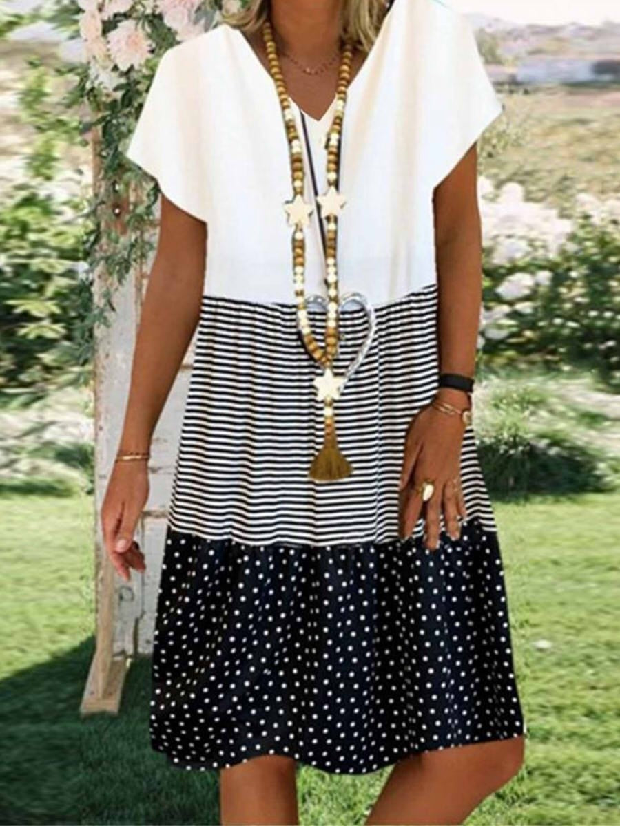 Fina Dam Klänningar Enkel Stil Mjuk Polyester-3