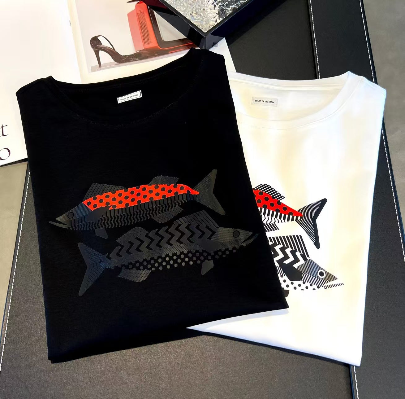 Dam Långärmad T-Shirt Rundhalsad 100% Bomull med Djurmönster-2