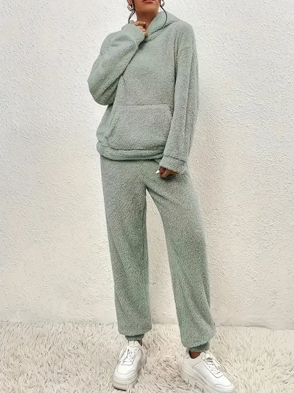 Damkostym Avslappnad Fleecefodrad Hoodie Bomull-6