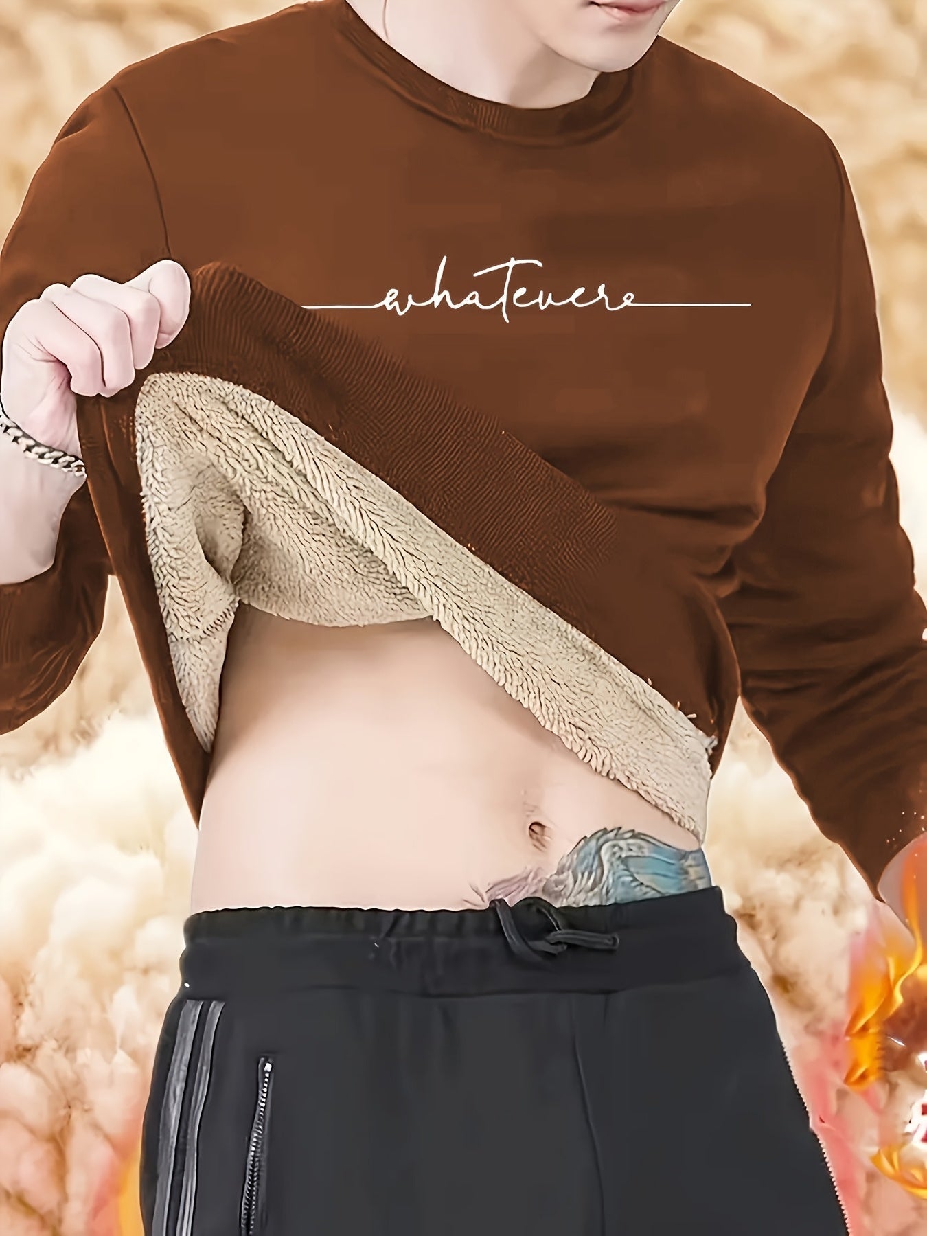 Variant image for Herr Fleecetröja Cirkulär Halsringning Mjuk Fleece-37