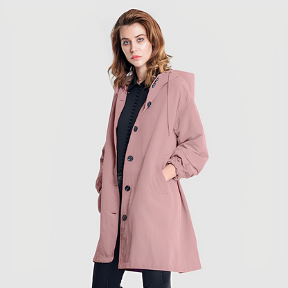 Damjacka Vattentät Vindtät Huvjacka Figurformande Polyester 4