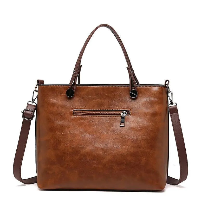 Dam Liten Handväska Vintage Elegant Läder-3