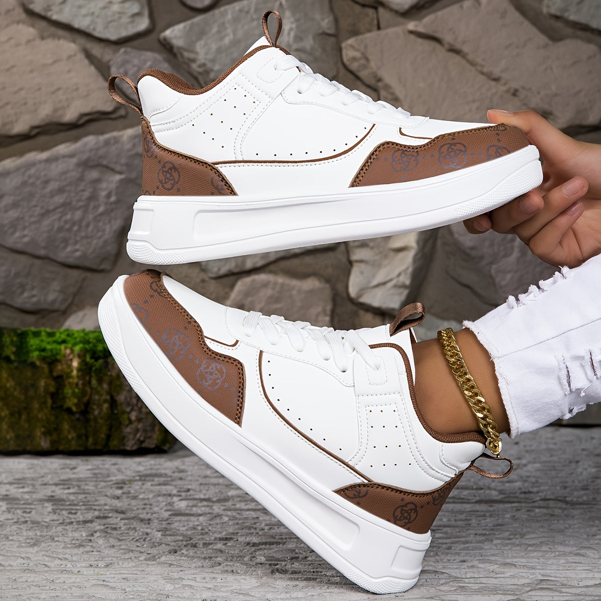 Kvinnors High-Top Sneakers Trendig Textil Syntet-5