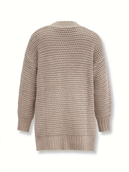 Dam Stickad Tröja Turtleneck Bomull Långa Ärmar-6
