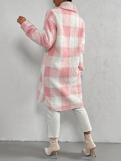 Damjacka Sherpa Trendig Design Mjuk Varm Fleece-5