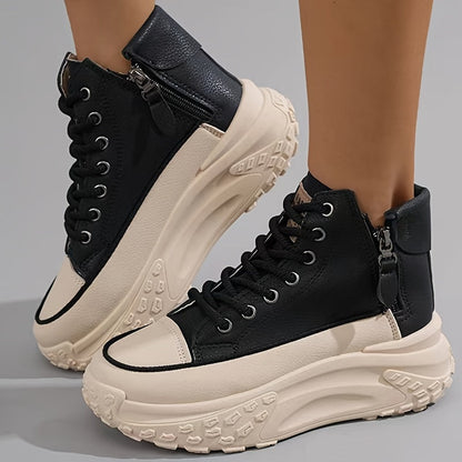 Dam Sneakers Ankelhöga Plattform Textil Casual-1