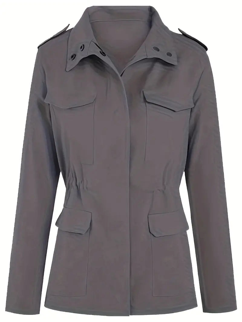 Kvinnors Kappa Klassisk Stil med Stativ-upp Krage Isolerande Tyg-3