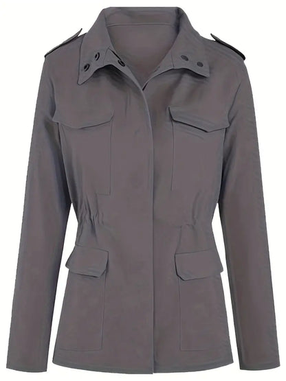 Kvinnors Kappa Klassisk Stil med Stativ-upp Krage Isolerande Tyg-3