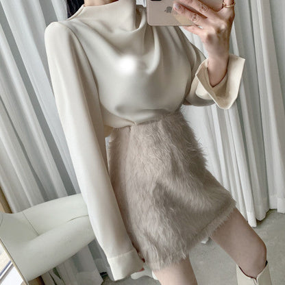 Dam Skjorta Oregelbunden Långärmad Polyester 1