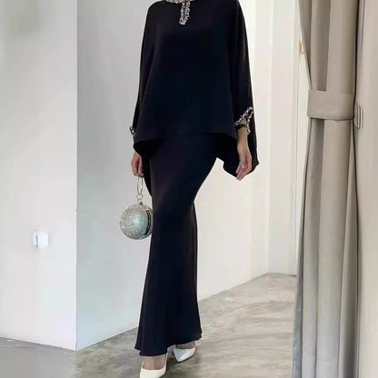 Dam Klänning Lång Ärmar Modal Elegant Knäslängd-3