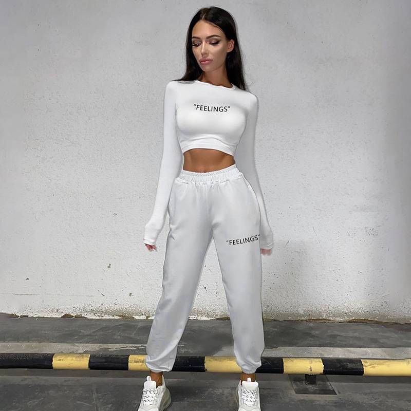 Variant image for Dam Träningsdräkt Croppad Topp Joggingbyxor Polyester-2