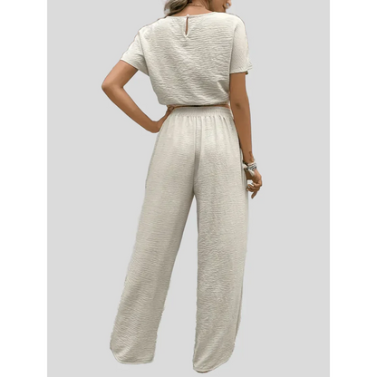 Dam Outfit Set Avslappnad Polyester Elastisk Midja-2