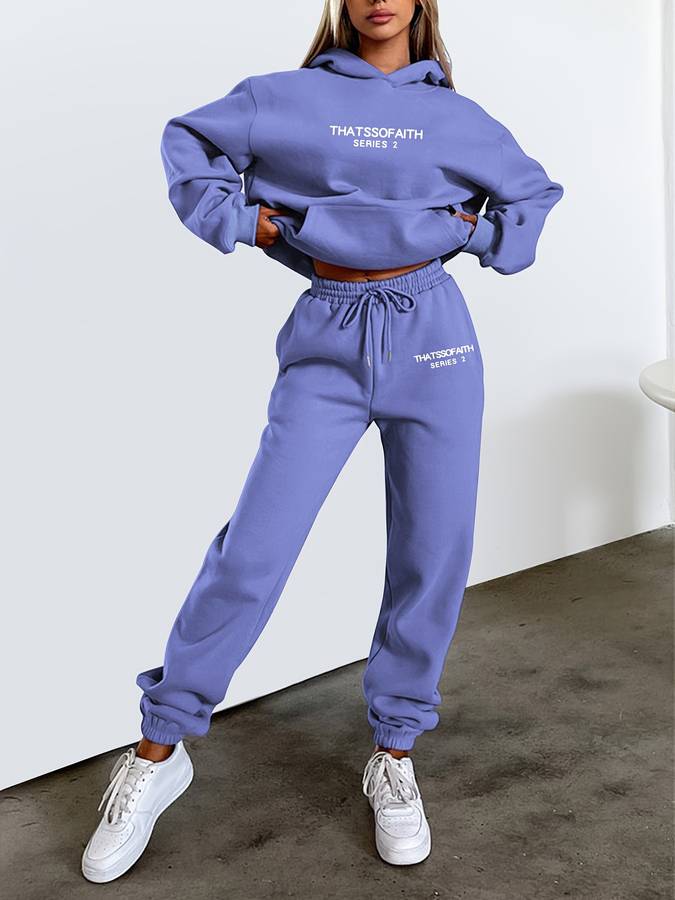 Variant image for Kvinnors Tvådelad Jogging Set Sportig Design Andningsbart Material-21